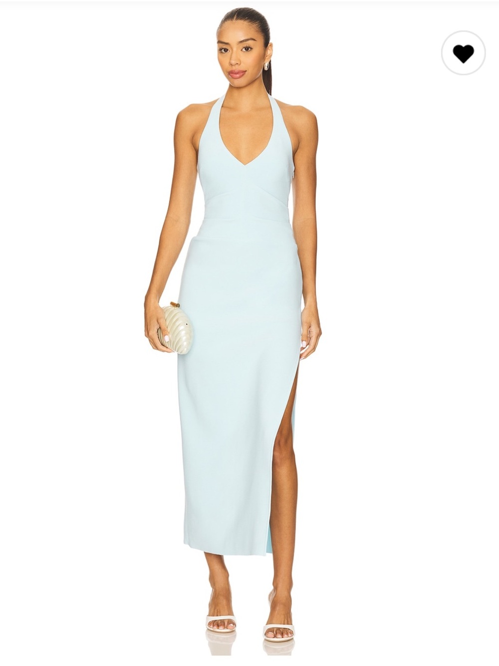 bec + bridge Pale Blue Halter Maxi Dress with Side Slit